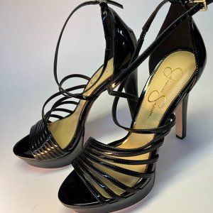 Jessica Simpson Bravani Black Strappy Heels